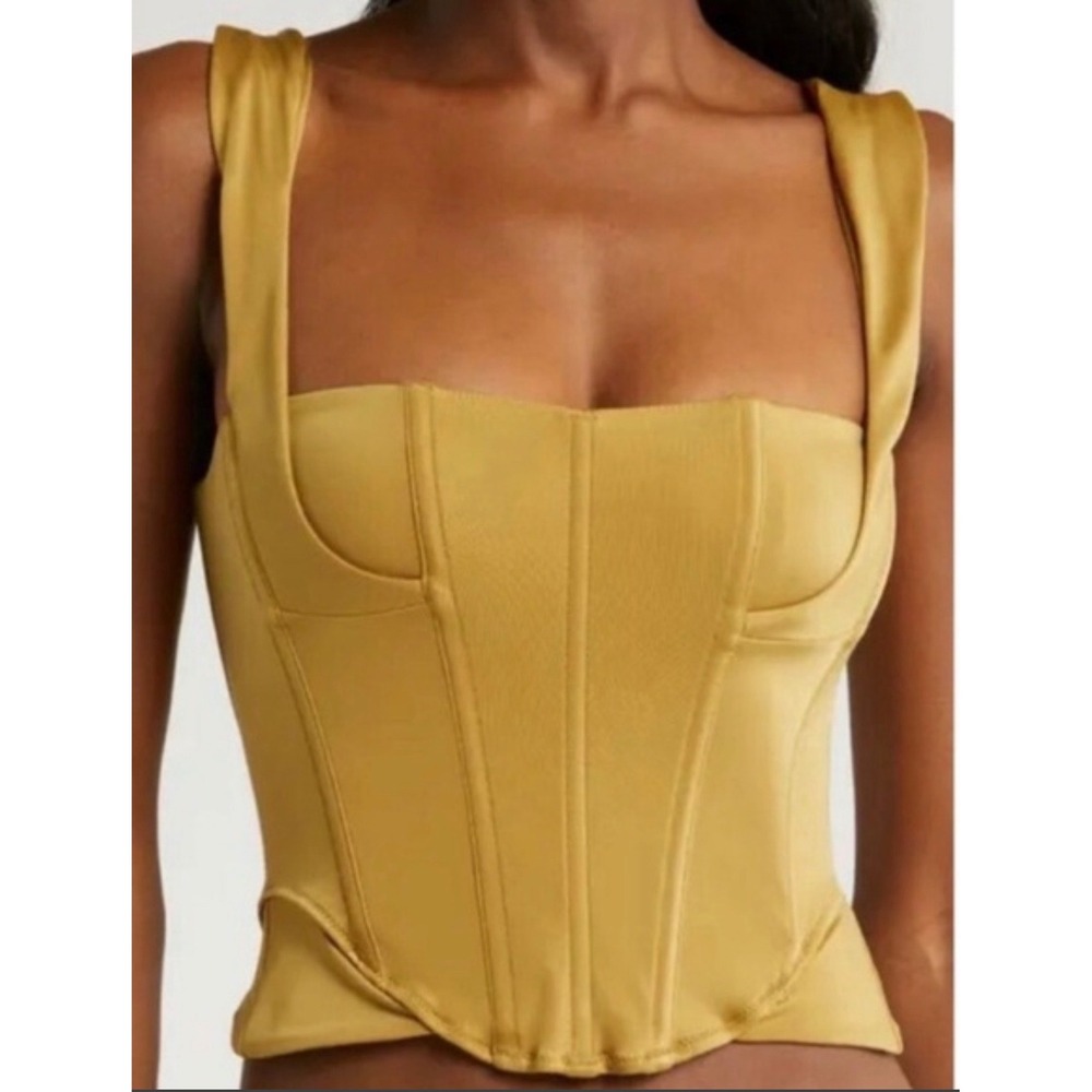 We Are HAH Knock Out Top Shroom XL Corset Square Neck Button Back NWT